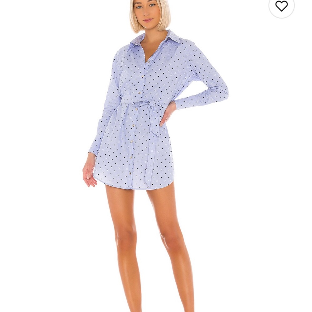 Tularosa chambray tie mini shirt dress